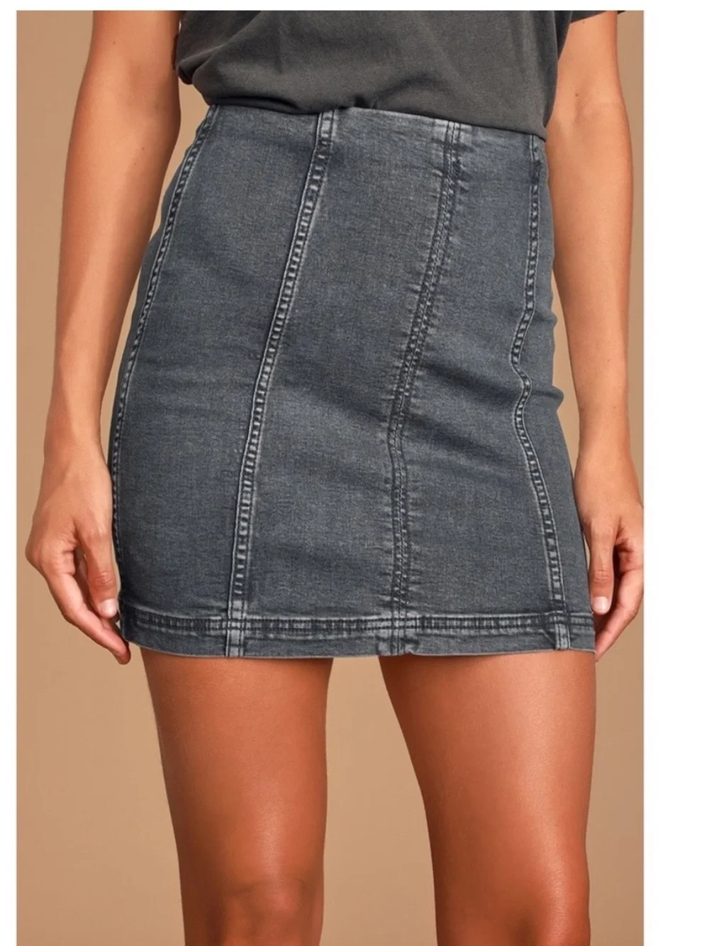 Free People Modern Femme Mini Skirt in Westminster Blue